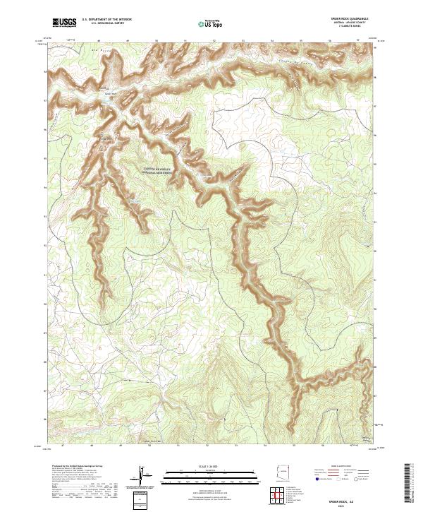 US Topo 7.5-minute map for Spider Rock AZ