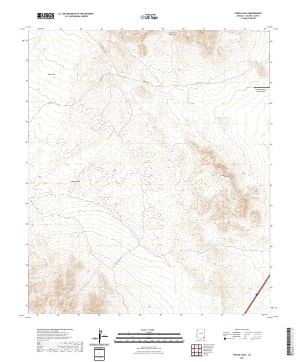 US Topo 7.5-minute map for Steele Hills AZ