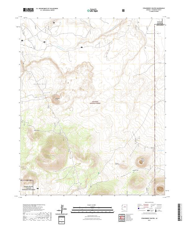 US Topo 7.5-minute map for Strawberry Crater AZ