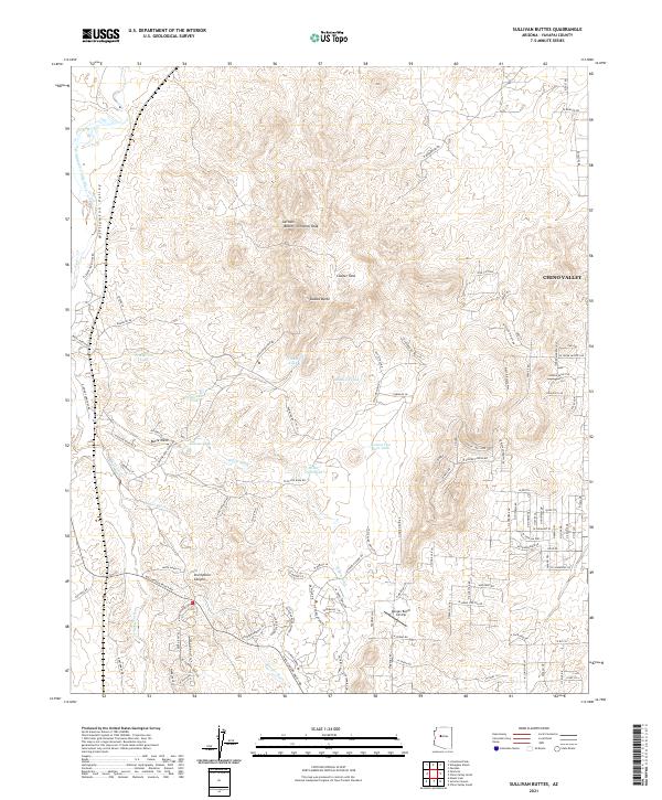 US Topo 7.5-minute map for Sullivan Buttes AZ