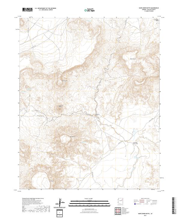 US Topo 7.5-minute map for Sunflower Butte AZ