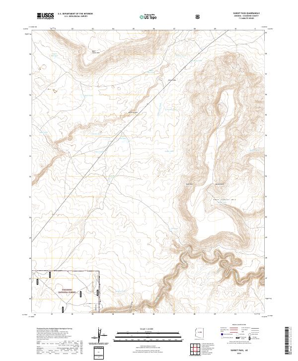 US Topo 7.5-minute map for Sunset Pass AZ