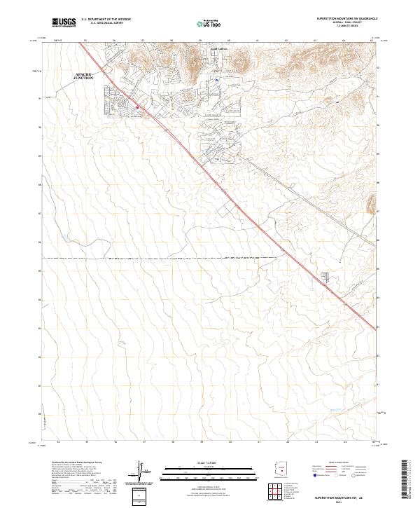 US Topo 7.5-minute map for Superstition Mountains SW AZ