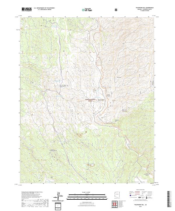 US Topo 7.5-minute map for Telephone Hill AZ