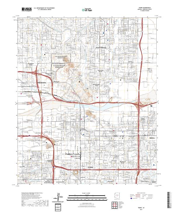 US Topo 7.5-minute map for Tempe AZ