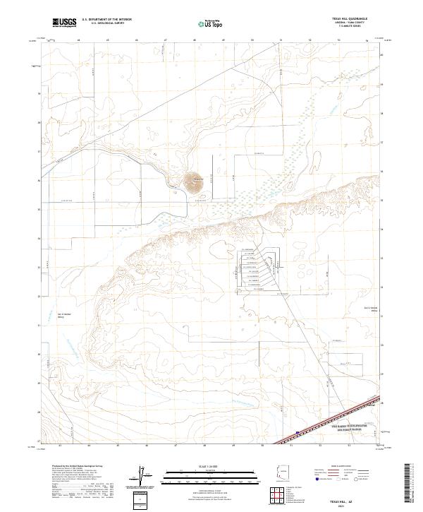 US Topo 7.5-minute map for Texas Hill AZ