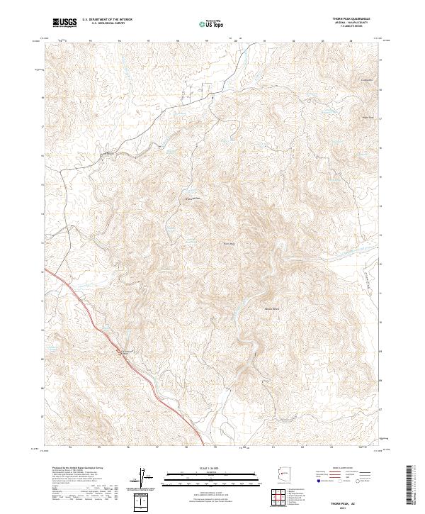 US Topo 7.5-minute map for Thorn Peak AZ