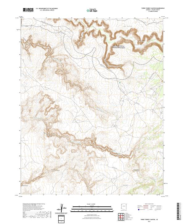 US Topo 7.5-minute map for Three Turkey Canyon AZ