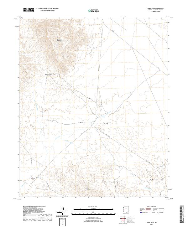 US Topo 7.5-minute map for Tiger Well AZ