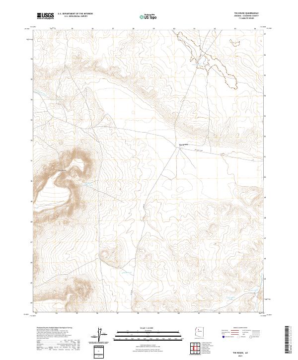 US Topo 7.5-minute map for Tin House AZ