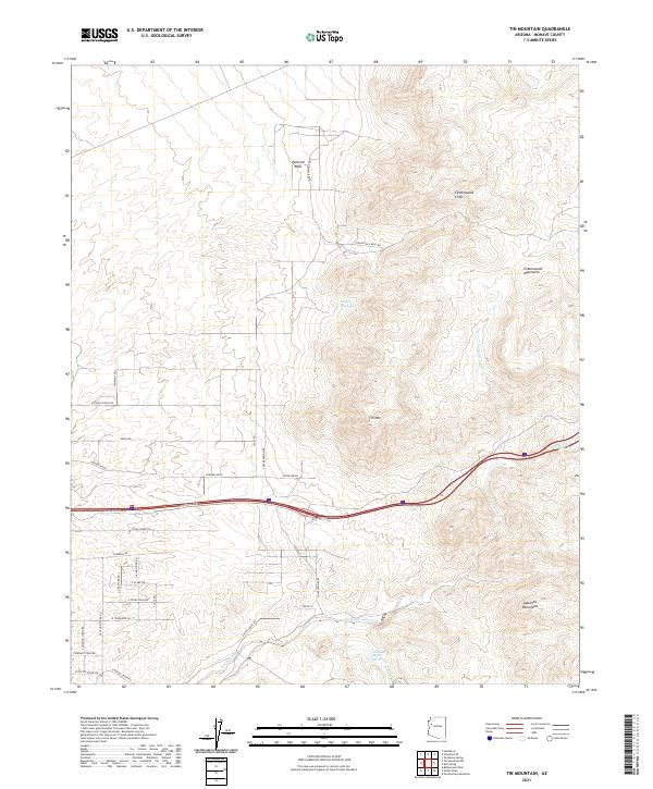 US Topo 7.5-minute map for Tin Mountain AZ