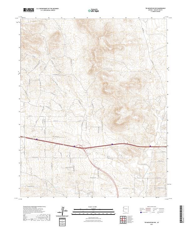 US Topo 7.5-minute map for Tin Mountain NW AZ