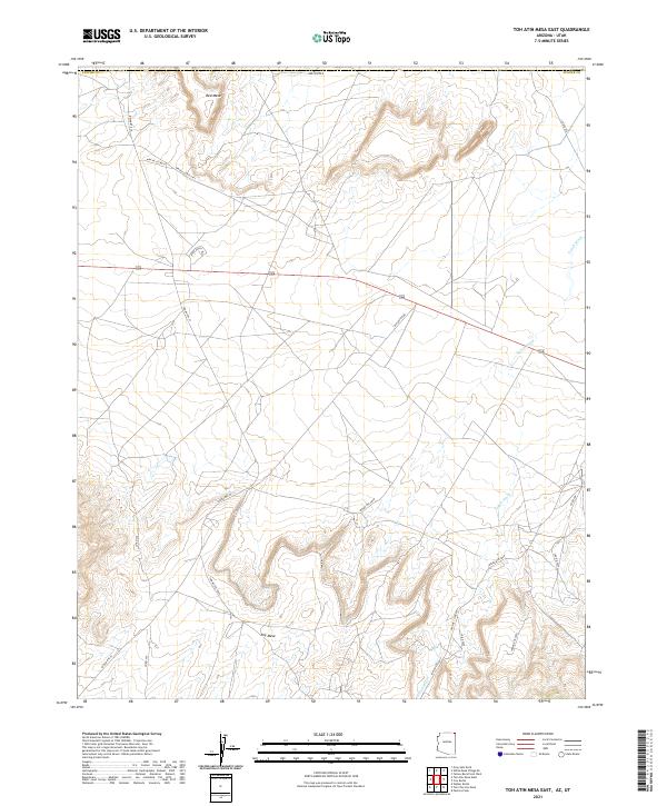 US Topo 7.5-minute map for Toh Atin Mesa East AZUT