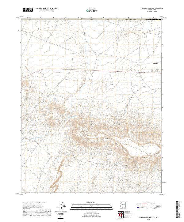 US Topo 7.5-minute map for Toh Atin Mesa West AZUT