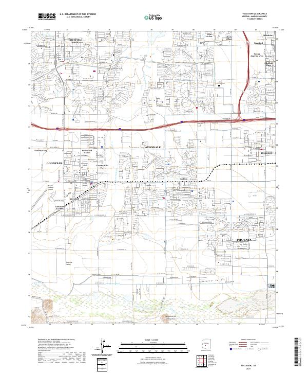 US Topo 7.5-minute map for Tolleson AZ