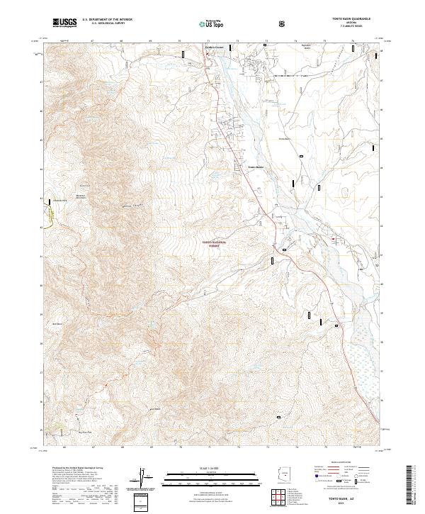 US Topo 7.5-minute map for Tonto Basin AZ