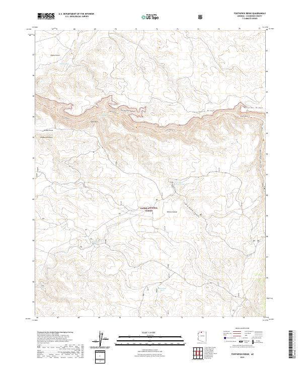 US Topo 7.5-minute map for Toothpick Ridge AZ