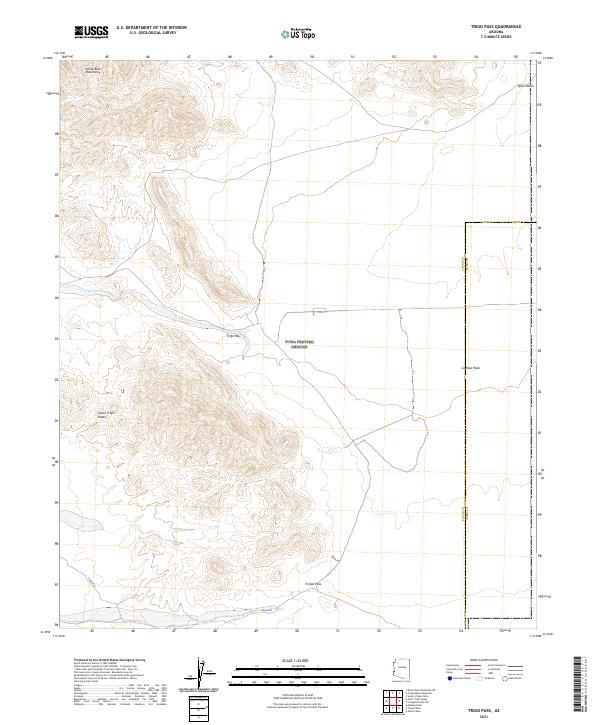 USGS US Topo 7.5-minute map for Trigo Pass AZ 2021