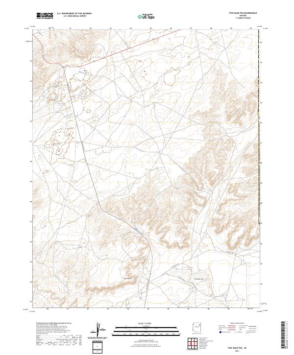 US Topo 7.5-minute map for Tsin Naan Tee AZ