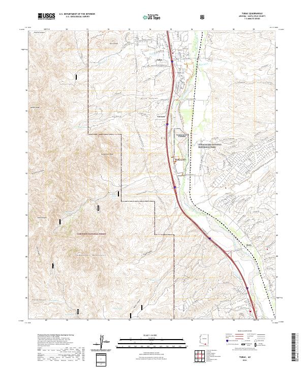 US Topo 7.5-minute map for Tubac AZ