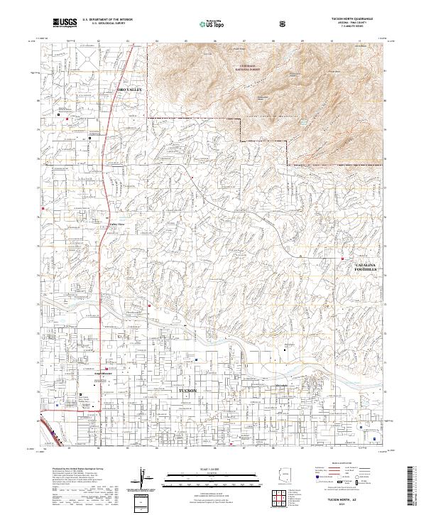 US Topo 7.5-minute map for Tucson North AZ