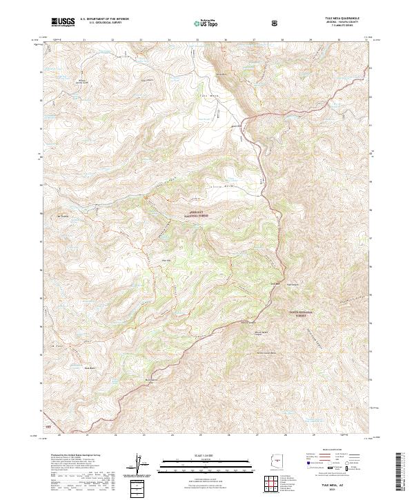 US Topo 7.5-minute map for Tule Mesa AZ