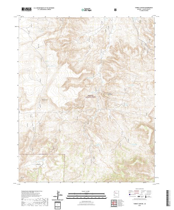 US Topo 7.5-minute map for Turkey Canyon AZ