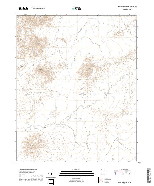 US Topo 7.5-minute map for Turkey Track Butte AZ