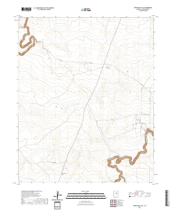 US Topo 7.5-minute map for Twentymile Hill AZ