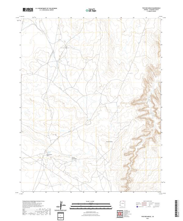 US Topo 7.5-minute map for Two Red Mesas AZ