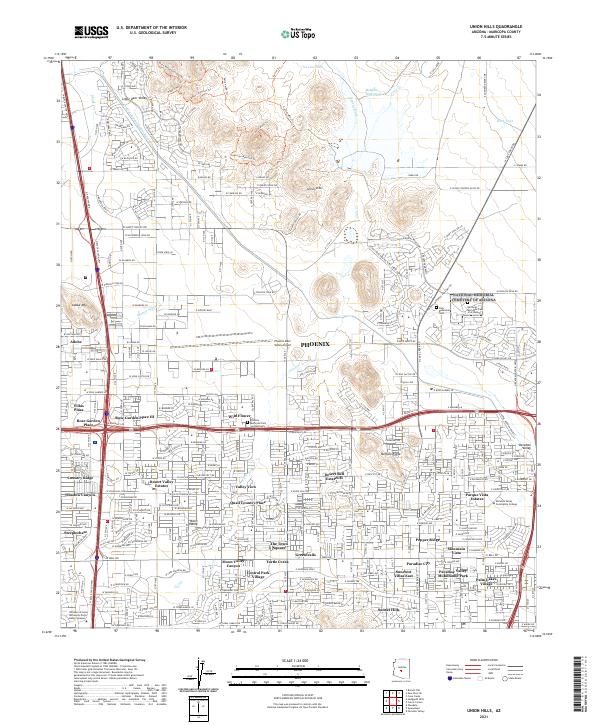 US Topo 7.5-minute map for Union Hills AZ