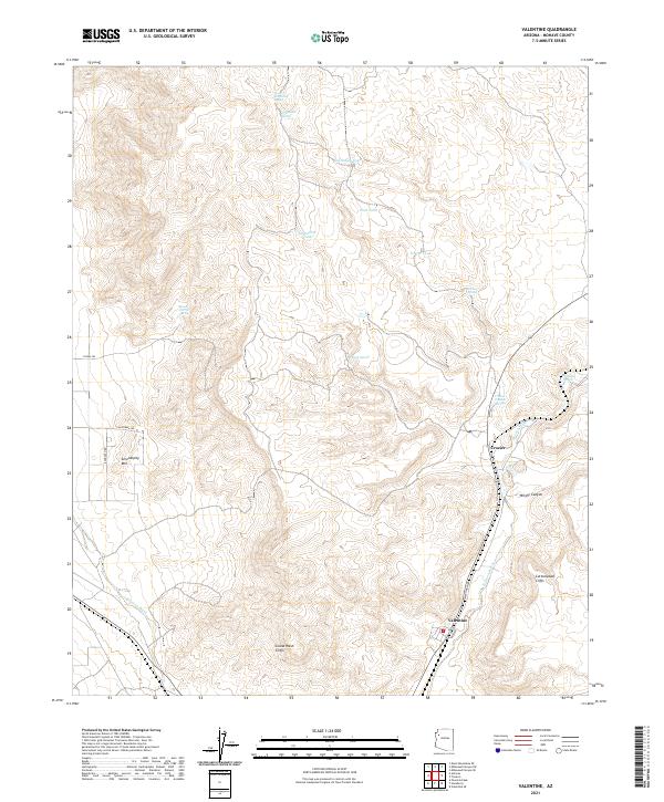 US Topo 7.5-minute map for Valentine AZ