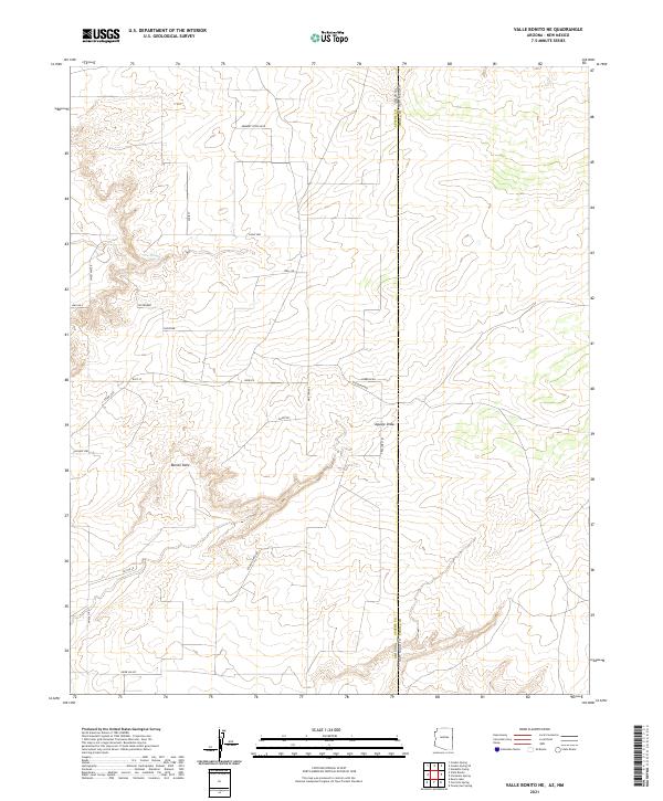 US Topo 7.5-minute map for Valle Bonito NE AZNM