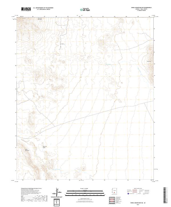 US Topo 7.5-minute map for Vekol Mountains NE AZ