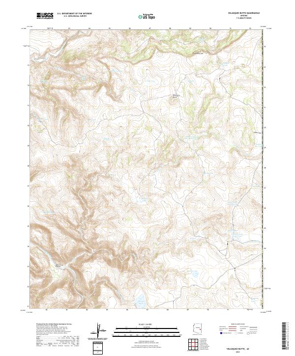 US Topo 7.5-minute map for Velasquez Butte AZ