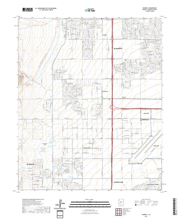 US Topo 7.5-minute map for Waddell AZ