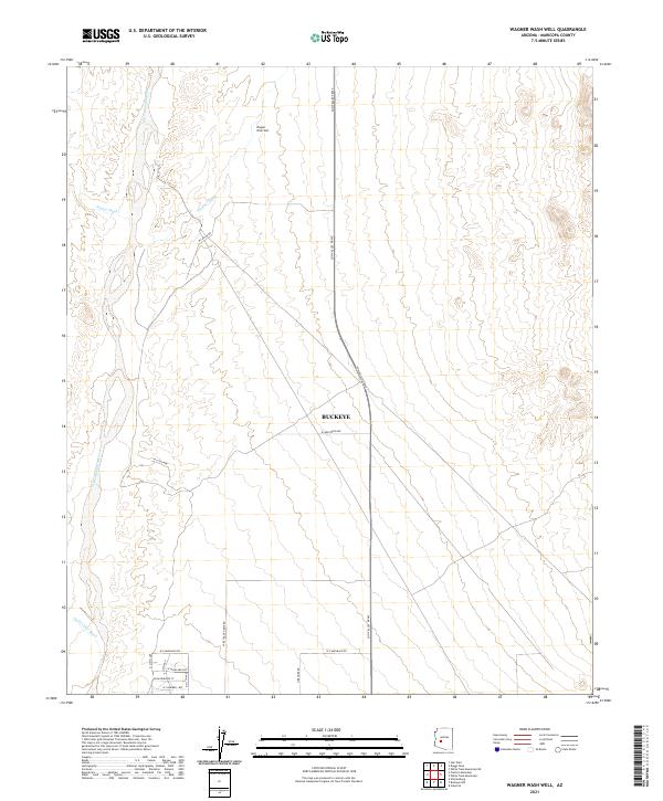 US Topo 7.5-minute map for Wagner Wash Well AZ