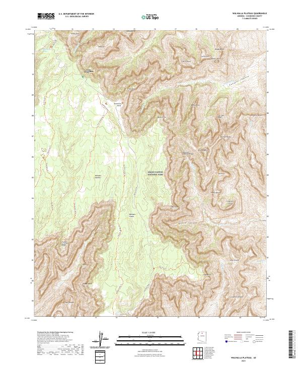 US Topo 7.5-minute map for Walhalla Plateau AZ