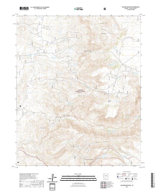 US Topo 7.5-minute map for Walker Mountain AZ