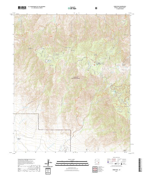 US Topo 7.5-minute map for Webb Peak AZ