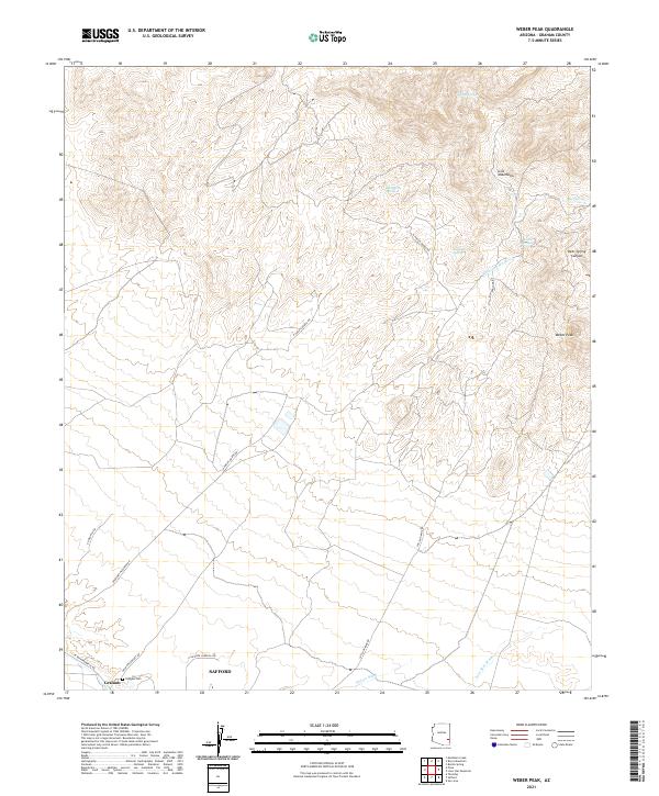 US Topo 7.5-minute map for Weber Peak AZ