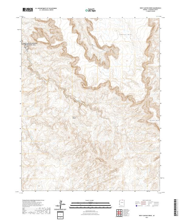 US Topo 7.5-minute map for West Canyon Creek AZ