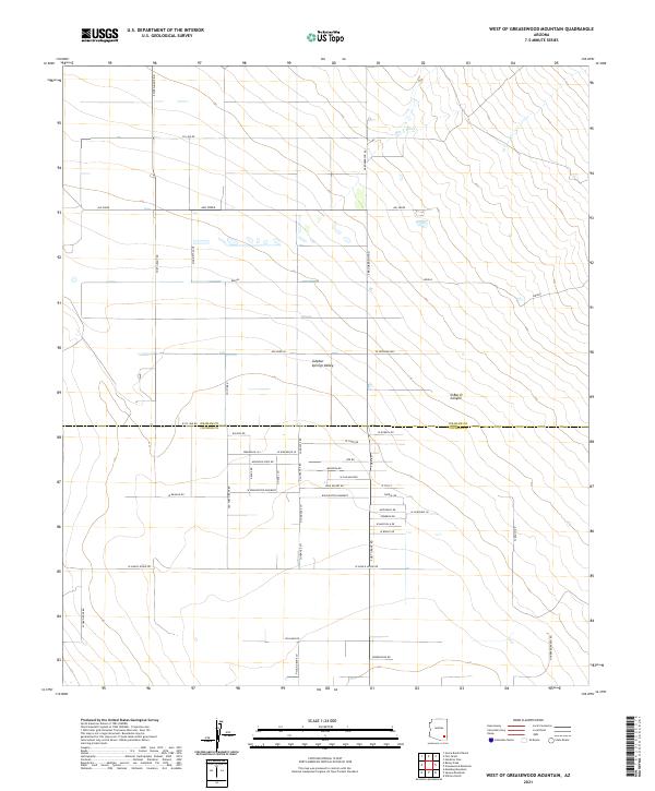 US Topo 7.5-minute map for West of Greasewood Mountain AZ