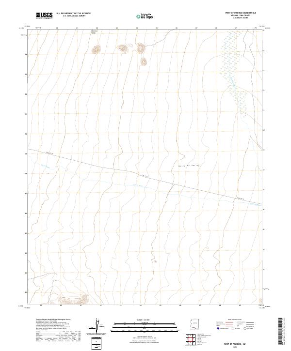 US Topo 7.5-minute map for West of Pisinimo AZ