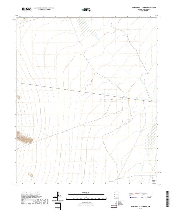 US Topo 7.5-minute map for West of Wahak Hotrontk AZ