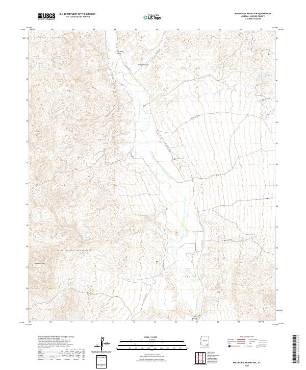 US Topo 7.5-minute map for Wildhorse Mountain AZ