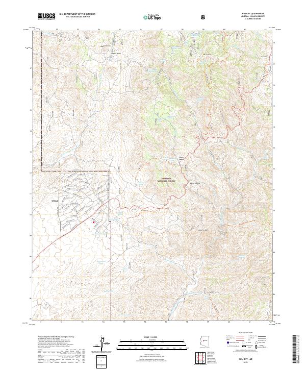 US Topo 7.5-minute map for Wilhoit AZ