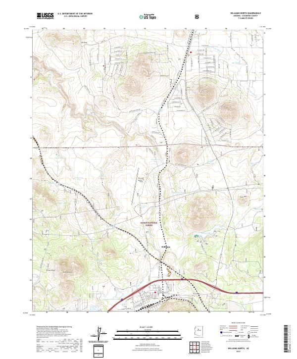 US Topo 7.5-minute map for Williams North AZ