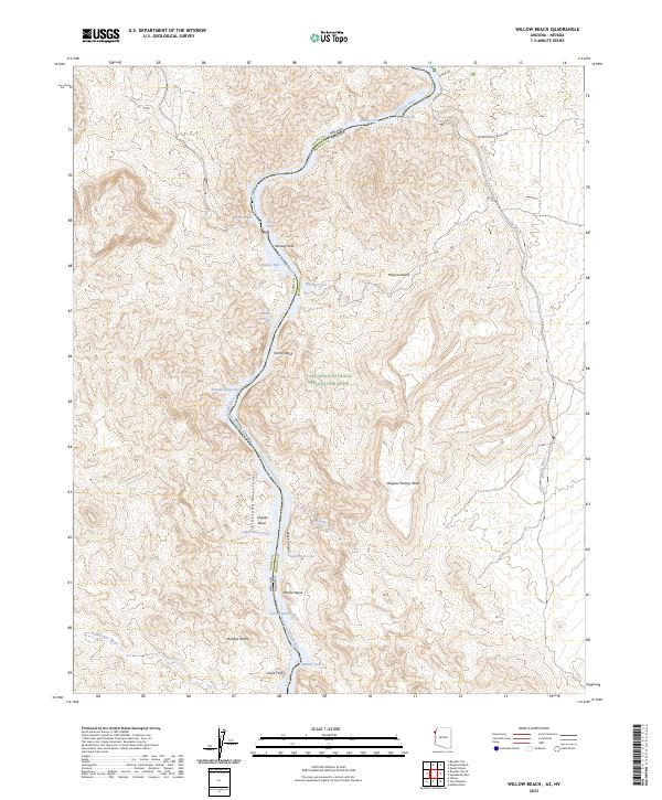 US Topo 7.5-minute map for Willow Beach AZNV