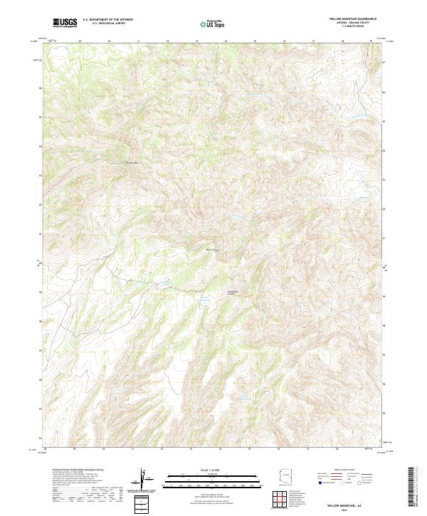 US Topo 7.5-minute map for Willow Mountain AZ